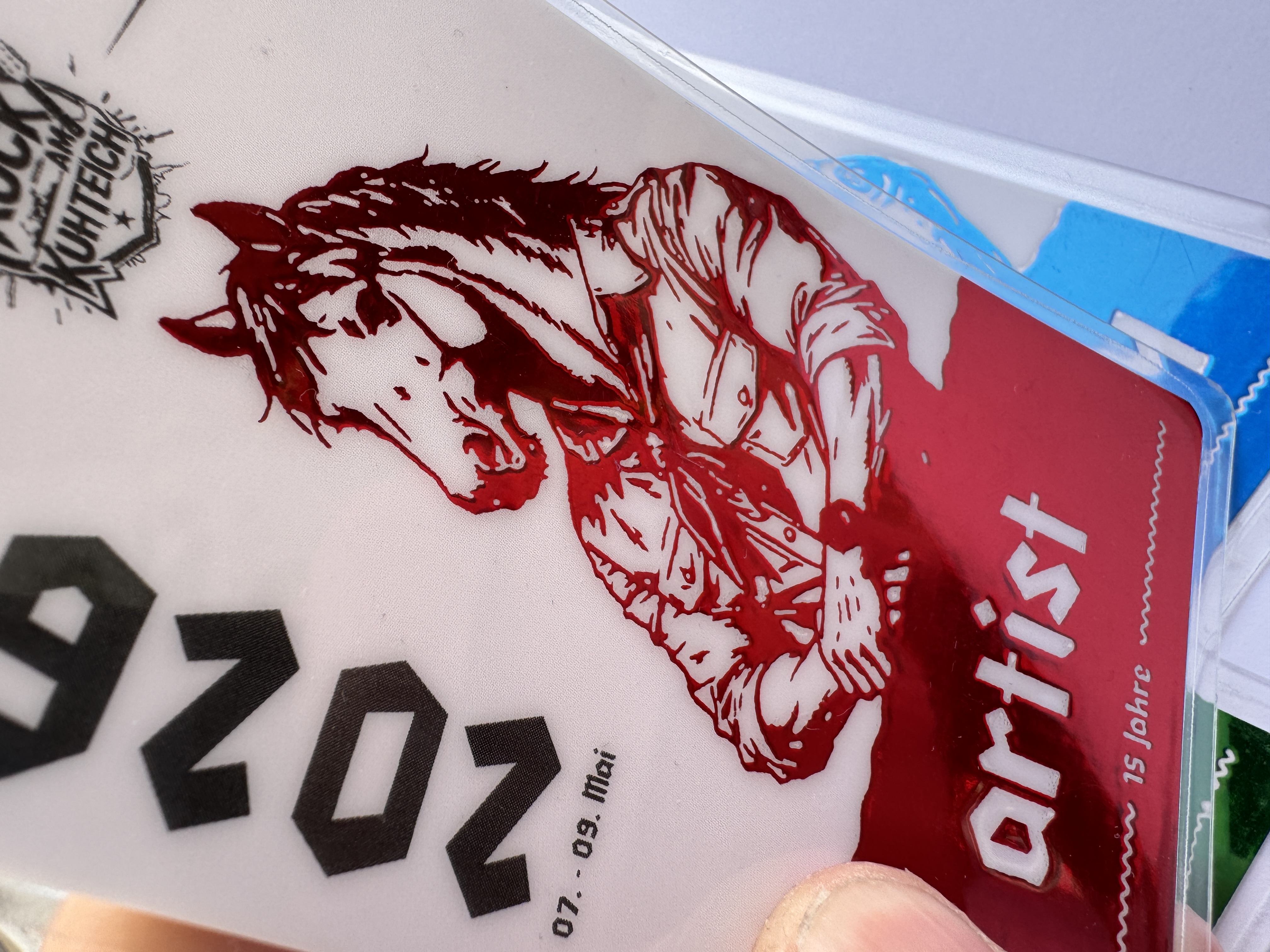 Tourpass  75x125mm - 4/4 farbig,  partieller Effektlack